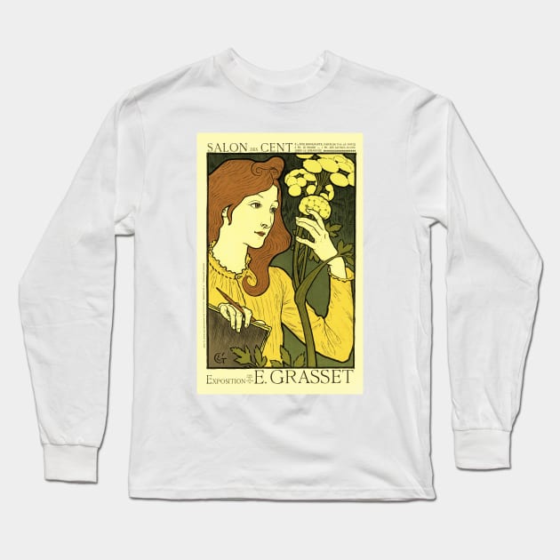 SALON DES CENT Poster by Eugene Grasset in 1894 for French Decorative Art Exposition Long Sleeve T-Shirt by vintageposters